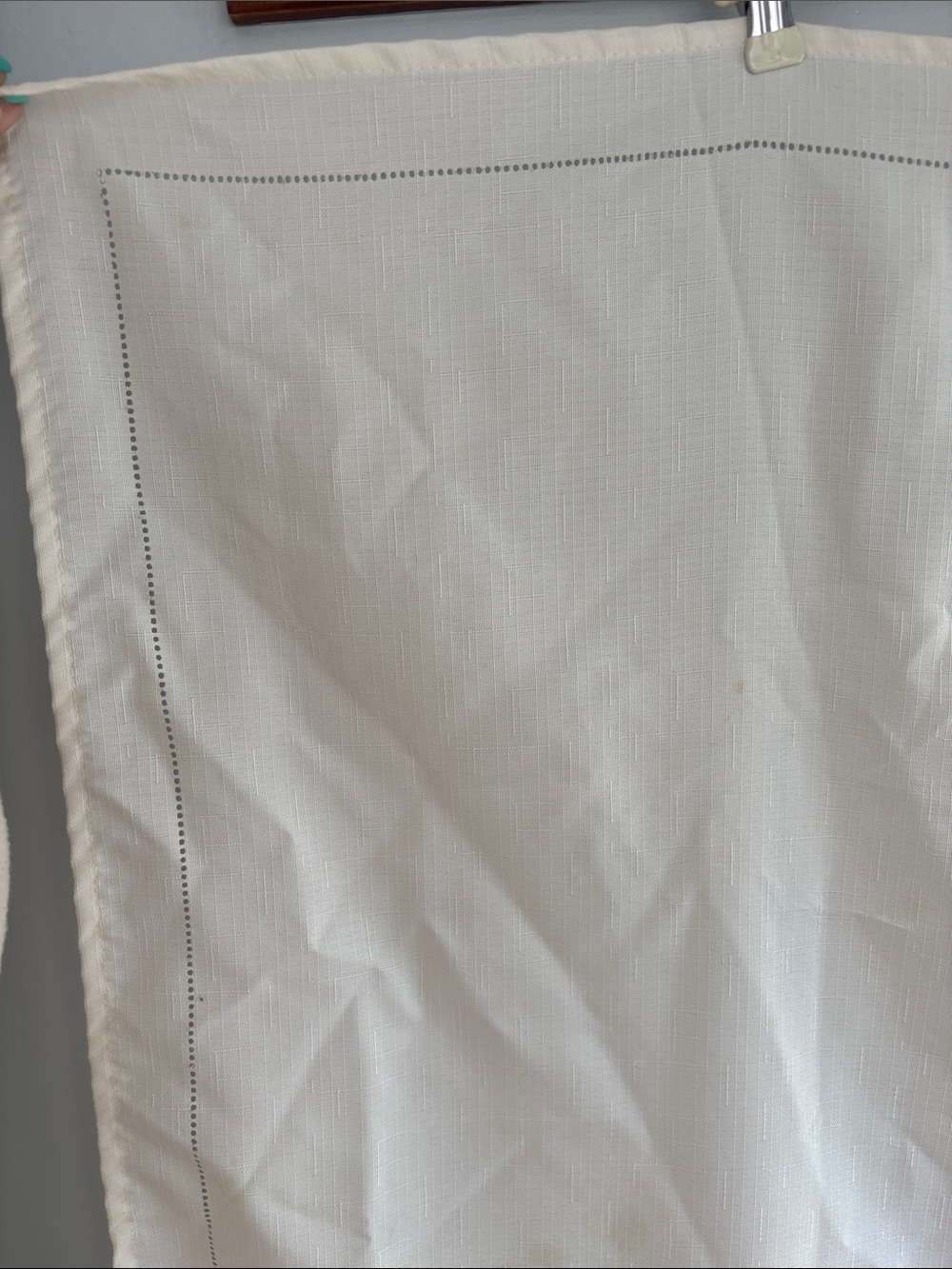 Vintage ivory Tablecloth with Hemstitch Border